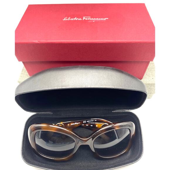 Salvatore Ferragamo SF728S 214 135 Women Sunglasses Case & Box Tortoise‎ brown - Picture 6 of 7